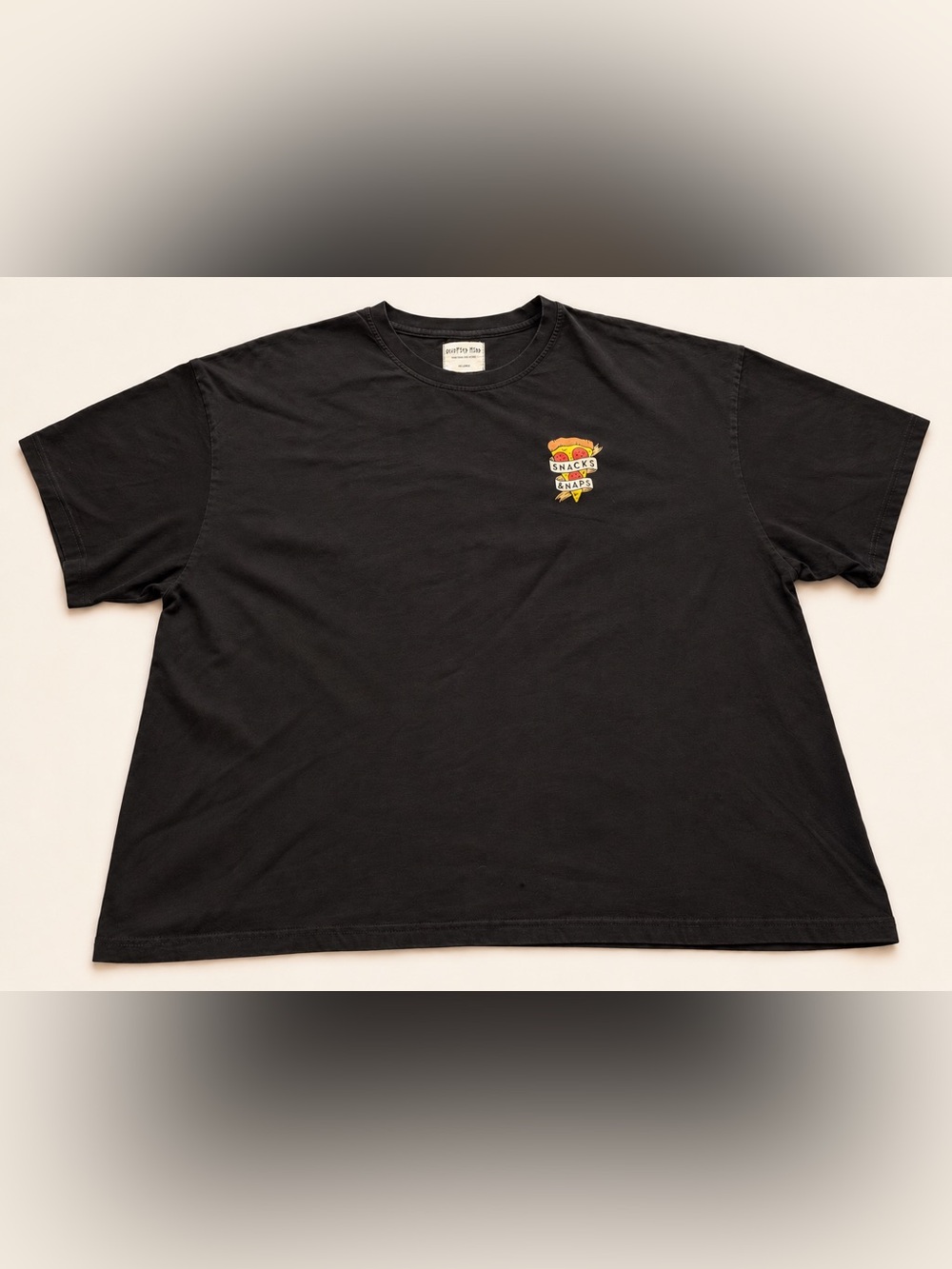 Octopied Mind Pizza Graphic T-Shirt Black 4X Snacks & Naps